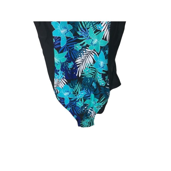 Vermont Country Store Swimsuit Women's Size 14 D Blue Black One Piece - Picture 3 of 6